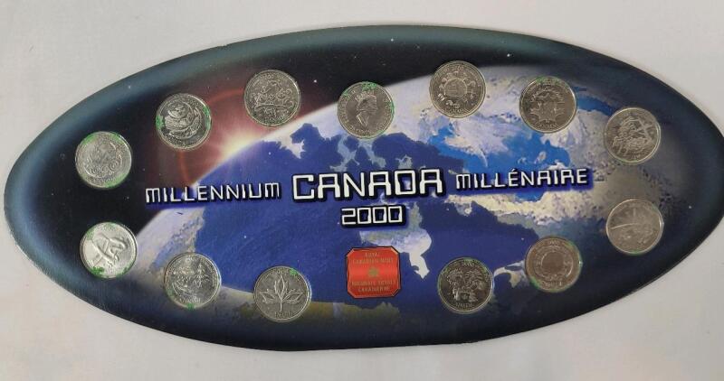 2000 Canadian Millennium Quarter Coin Set