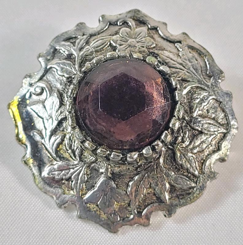Vintage Hollywood Amethyst Scottish Thistle Womens Brooch . See photos for size