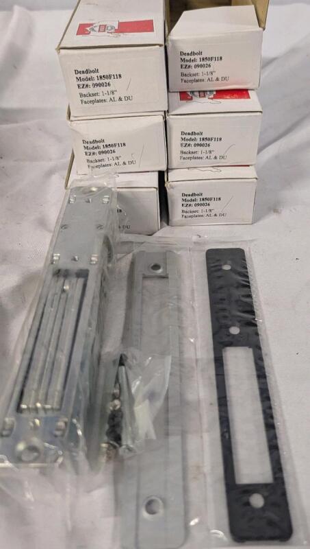 6 New LSDA Deadbolt 1-1/8" with Faceplate.