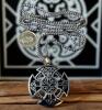 Celtic Knot Cross Necklace Stainless Steel Amulet Witch Trinity Knots Irish Symbo nudo de bruja Pendant approximately 1.5&rsquo;&rsquo; W/ bale Chain 22&rsquo;&rsquo; - 5