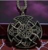 Celtic Knot Cross Necklace Stainless Steel Amulet Witch Trinity Knots Irish Symbo nudo de bruja Pendant approximately 1.5&rsquo;&rsquo; W/ bale Chain 22&rsquo;&rsquo; - 6