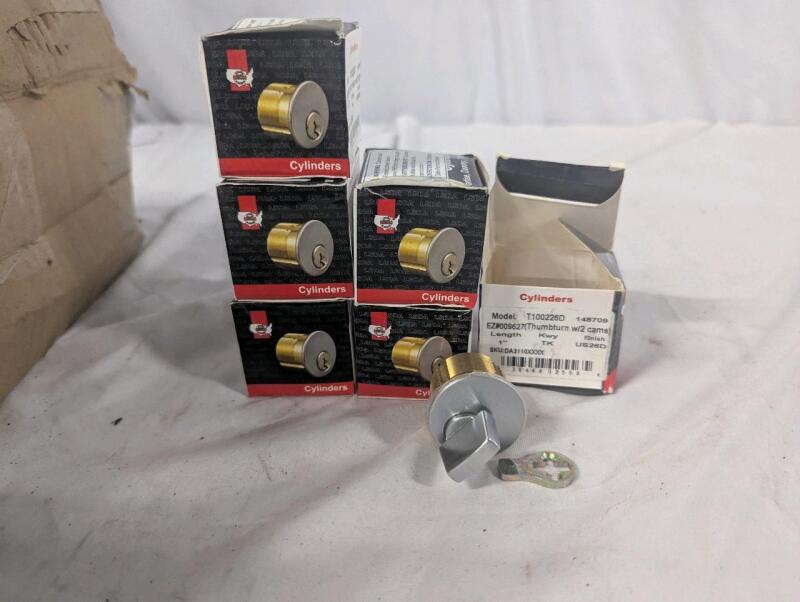 6 New LSDA 1" Mortise Thumbturn Satin Chrome Cylinder. Retails for $270 ($45 ea)