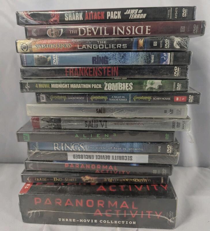 15 Horror Genre DvD's Majority Sealed.