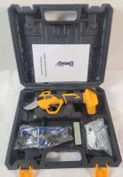 Bohemem Cordless Pruning Shears . Battery Not Included - Requires Dewalt 20V Battery . Cordless Garden Shears w/1.2inch Max Cutting Diameter . Includes Case & Extra Blades . Untested - As Is