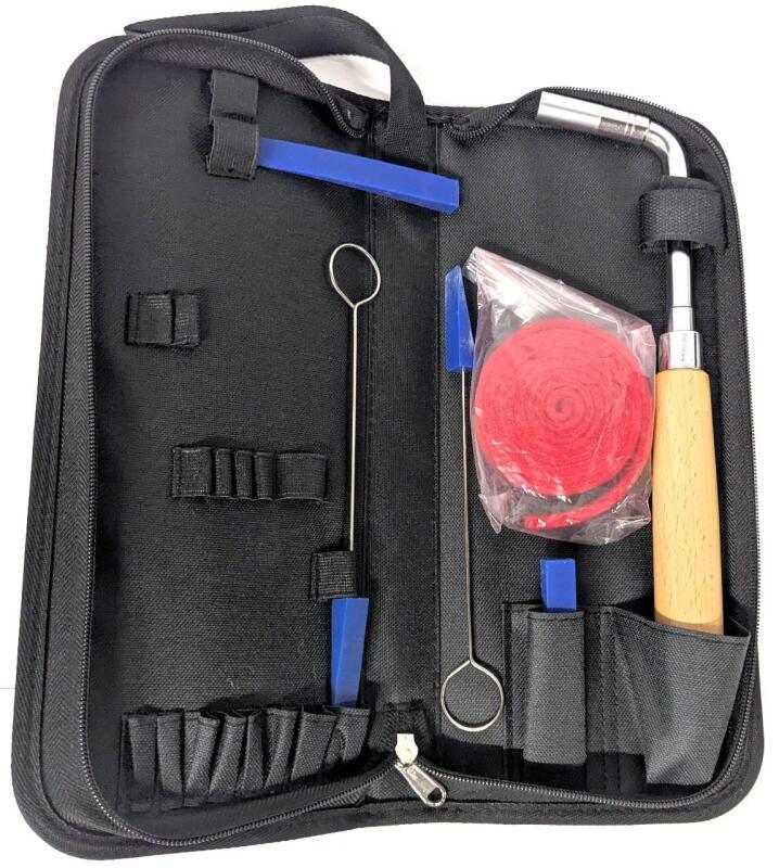 As-New Piano Tuning / Repair Kit in Zippered Case - 5.5" &times; 1.25" &times; 13" Long
