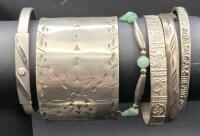 6 Vintage & Modern Bracelets - Cuff, Bangle +