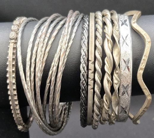 9 Vintage Bangles Bracelets