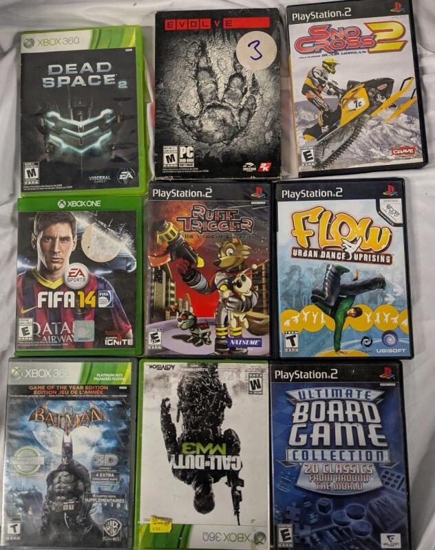 9 Video Games for a variety of systems. Xbox360, Playstation 2 and More.