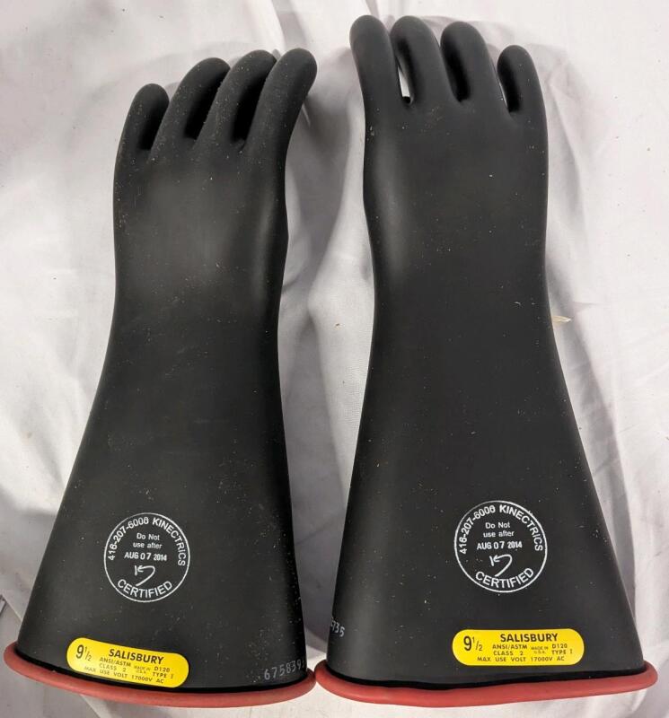 Size 9.5 Salisbury Linemen Gloves Class 2. Expired Aug 07 2014