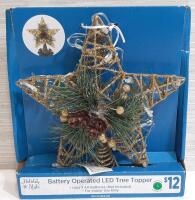 New Battery Operated LED Tree Topper