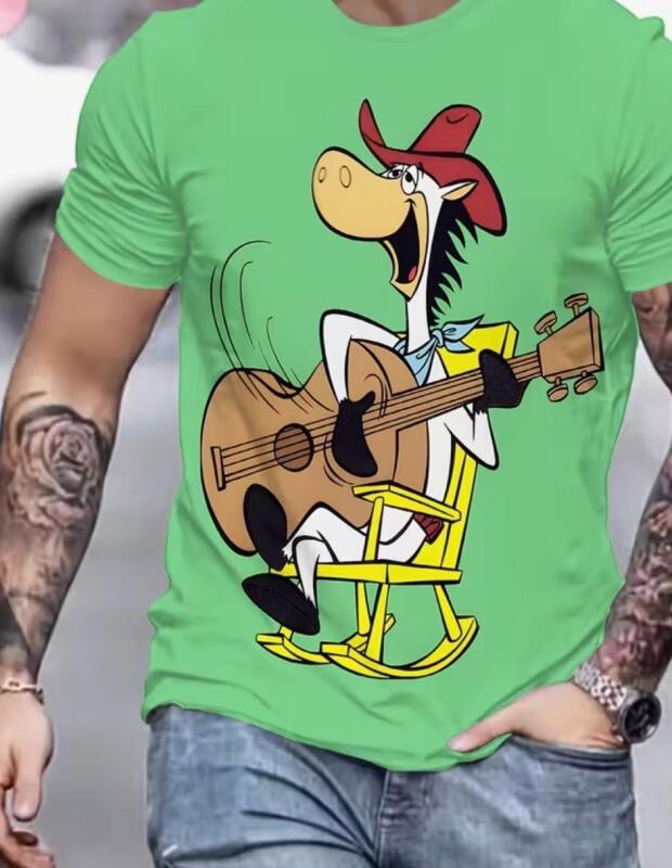 New Size XL Quick Draw McGraw Vibrant Green Men's 3D Printed Graphic T-Shirt Machine Washable Shirt Easy Care Fabric Polyester with Slight Stretch