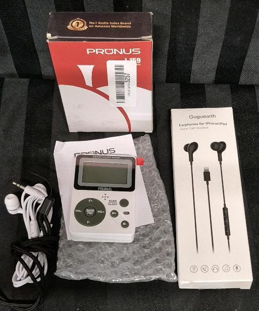 Prunes Pocket Radio J-159 & Guguearth Earphones for iphone/iPad Voice Call Headset