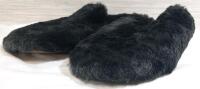 New Pair of Black Fuzzy Home Slippers | Size 12