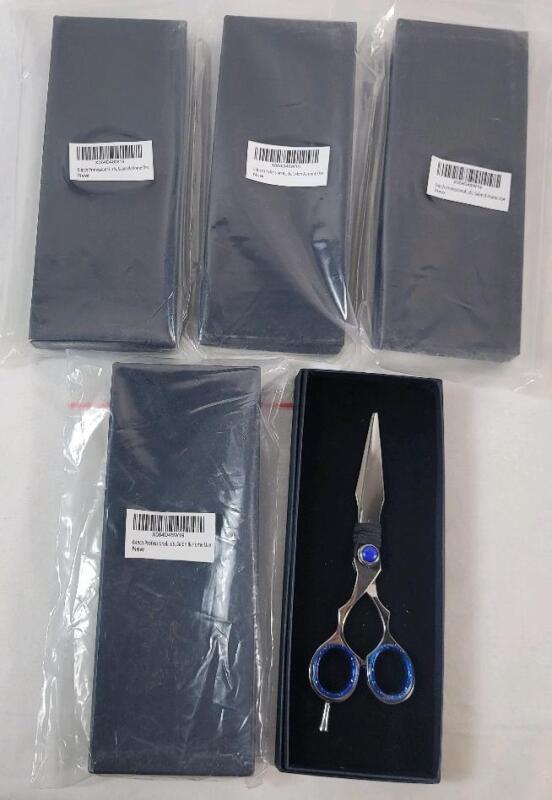 5 New 6" Professional Hair Cutting Scissors for Men , Women & Children . Each Individually Boxed .