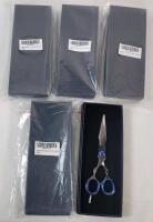 5 New 6" Professional Hair Cutting Scissors for Men , Women & Children . Each Individually Boxed .