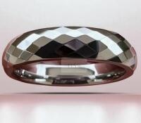 6mm White Hammered Tungsten Carbide Ring Engagement Wedding Band Size 13.25 Stamped