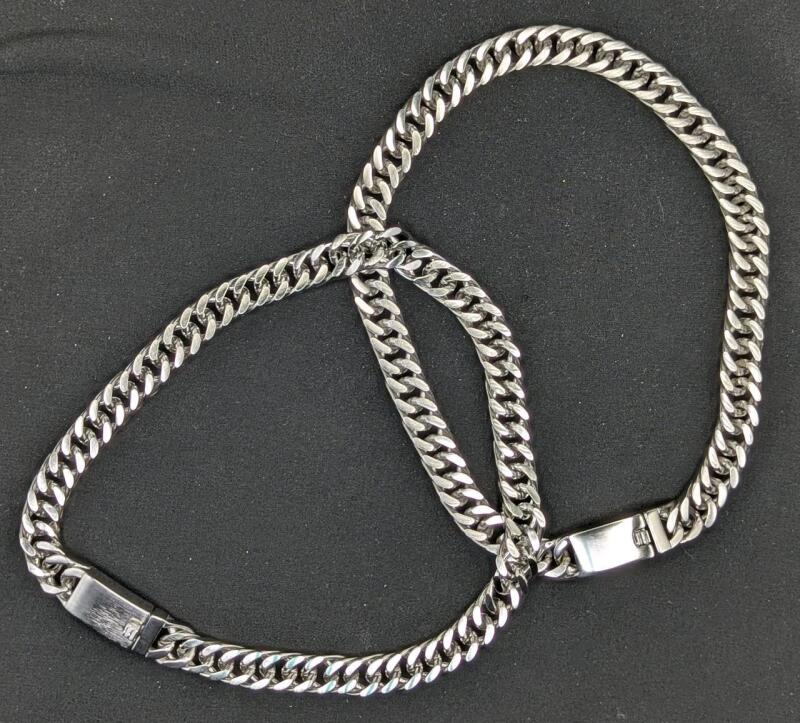 2 New Miami Cuban Link Chain Necklaces with Box Clasps : NB143W, Both 12mm &times; 16" Long