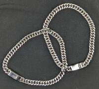 2 New Miami Cuban Link Chain Necklaces with Box Clasps : NB143W, Both 12mm &times; 16" Long