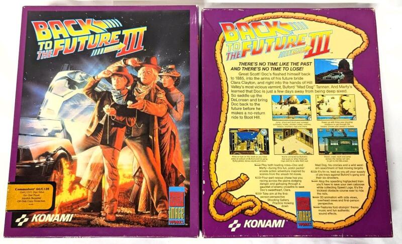 RARE Vintage 1991 BACK TO THE FUTURE Part III Video Game by Konami for the COMMODORE 64/C138 (Joystick Required) - COMPLETE!