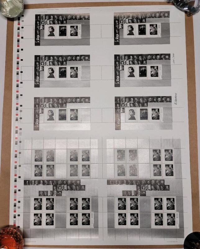 2008 Canada Post Art Canada Series Signed & Numbered " The Yousuf Karsh Limited Edition Uncut Press Sheet " . Numbered #814/3000 & Signed by Designer Helene L'Heureux .