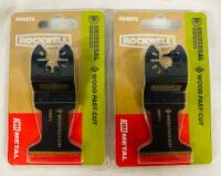 2 New Rockwell Universal BiMetal Wood Fast-Cut Blades for Oscillating Tools, RW8972