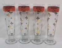 Vintage MCM Gold Fleur De Lis Federal Glass Cocktail Glasses , Set of 4 . Glasses measure 9 &frac14;" tall . No chips or cracks .