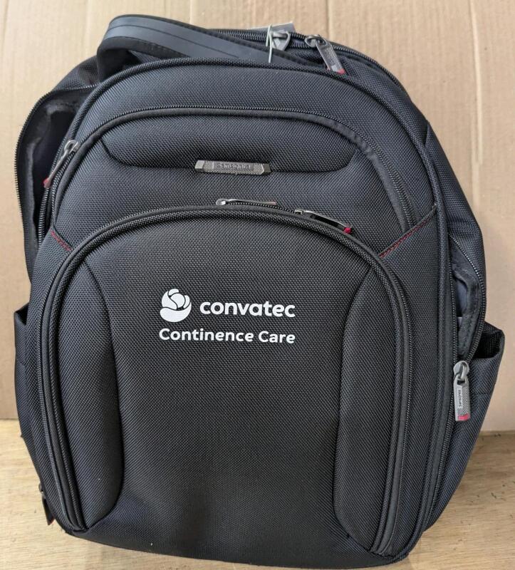 New Samsonite Xenon 3 Backpack. Branded with Convatec Continence Care. Retails for $131. Approximately 13" Wide