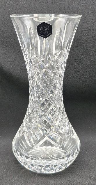 Sparkling Stuart Crystal Vase Made in Great Britain 8" Tall