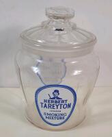Vintage Herbert Tareyton Smoking Mixture Tobacco Jar w/Lid . Measures 6 ⅜" tall . No chips or cracks