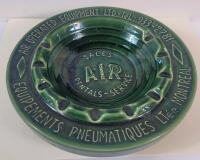 Vintage Beauceware Canada Pottery Advertising Ashtray " Air Operated Equipment Ltd. Sales & Service ". Measures 7 &frac34;" diameter . No chips or cracks