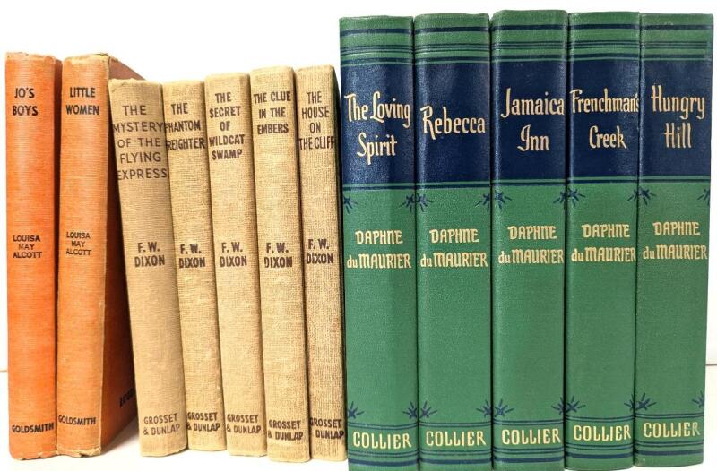 12 Vintage 1931-1947 Hardcover Novels by Louisa May Alcott, F.W. Dixon & Daphne du Maurier (See Photos for Titles)