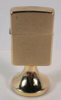 Vintage 1991 ZIPPO Lighter w/Stand for Table or Desk . Both Both Outer Case & Insert Made in Niagara Falls .