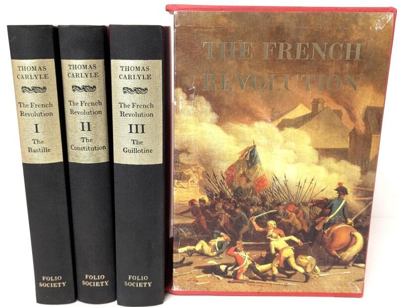 Vintage 2001 THE FRENCH REVOLUTION (Second Printing) by Thomas Carlyle 3-Part Hardcover Book Set in Slipcase by the Folio Society