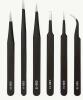 6pcs Anti-Static ESD Precision Tweezers Set Stainless Steel for Electronics, Jewelry, Craft & Repair Tools - 3