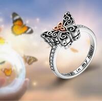 New Size 8 Butterfly Tribute Cremation Ashes Ring "Always in my Heart" Engraved Memorial Pet Urn Remembrance