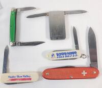 5 Vintage Pocket Knives . Includes Two (2) Victorinox Swiss Knives . See Photos for size