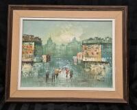 1984 Signed Framed Painting on Canvas 17 by 21"