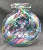Fantastic 2001 Hand Blown Glass Vase Signed 5.5" Tall