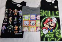 3 New with Tags Sz Large (10-12) Youth Old Navy T-shirts Sonic, Mario & Roblox