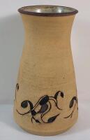 MCM Sandstone Pottery Vase - Signed & Dated by Artist . Measures 9 &frac14;" tall . No chips or cracks