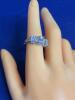 Marked 925S Size 8 3 Prong Set Trinity Stone Ring Mosaic Moonstone - 3