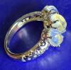Marked 925S Size 8 3 Prong Set Trinity Stone Ring Mosaic Moonstone - 6