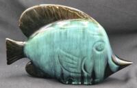 Vintage Blue Mountain Pottery Style Fish Sculpture 9" Long by 5.5" Tall