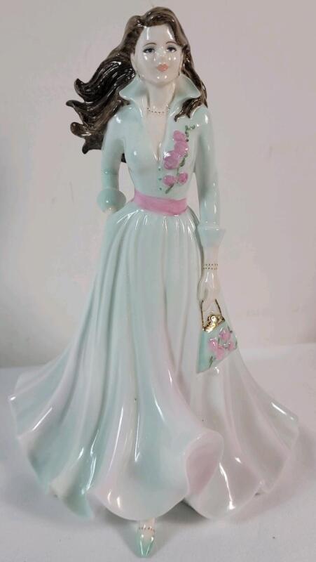 Coalport Ladies of Fashion " Sarah " Figurine . Measures 8 ⅜" tall . No chips or cracks