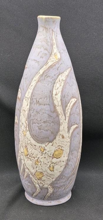 Stunning Pottery Vase Signed 10.5" Tall
