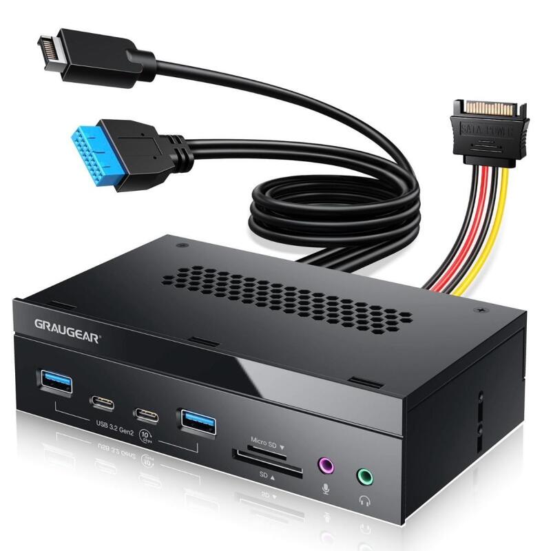 As-New Graugear 5.25&rdquo; Multi Front Panel, with USB Hub, Card Reader, Audio, G-MO03CR-AU
