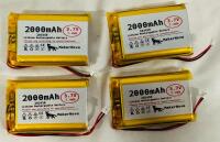 4 MakerNova 2000mAh Lithium Rechargeable Batteries, 3.7V/7.4Wh