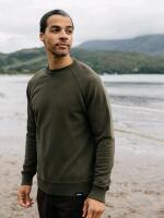 New Size Large Men's FINISTERRE Coho Sweatshirt,<br/>Organic Cotton, Timber Green | Retails for $110!