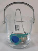 Vintage MCM Pierre Cardin Sasaki Glass Ice Bucket . Measures 4 &frac34;" tall & 4 ⅜" diameter . No chips or cracks