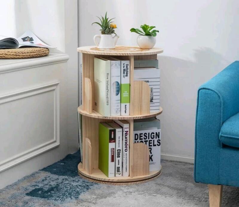 New HeeHee Wooden Rotating Bookshelf Display. Approximately 26" Tall. Retails for $200